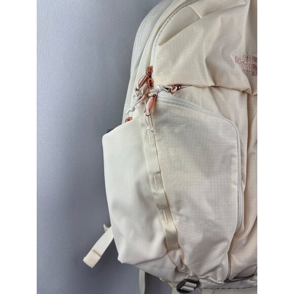 Unisex The North Face Surge Luxe White Backpack w/ Rose Gold Accents - Picture 3 of 7